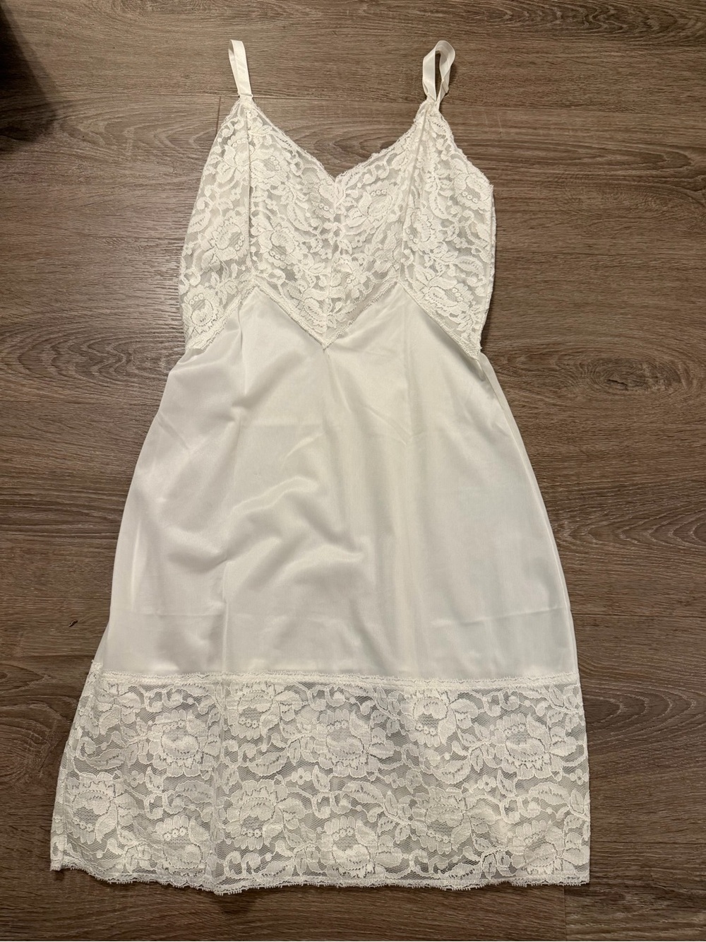 Vintage Full Slip Nylon Lace White Slip by Aristocraft Superior sz 32 S M